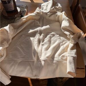 Calvin Klein Off-White Zip-Up Hoodie